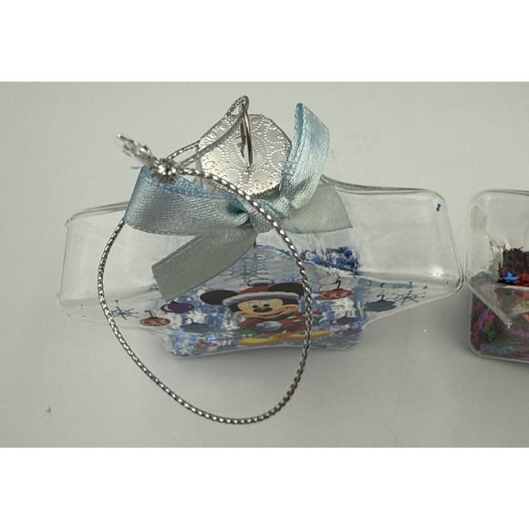 2 Disney Christmas Star Ornaments Mickey Mouse Tigger Glitter Filled 4" Tall - Picture 6 of 8